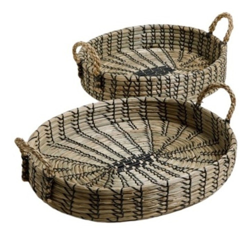 Bandeja Oval Seagrass C/negro Grande 45x37x8 (cod 503114g) 0