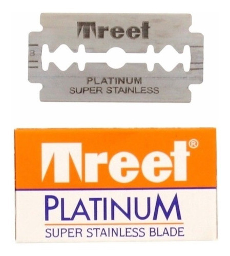 Caja De Filos Treet Platinum Afeitar Barberia X 10 0