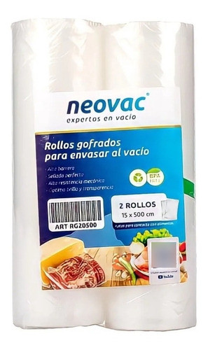 Rollos Gofrados Para Vacío Neovac 15cmx5mts Pack X 8 Rollos 1
