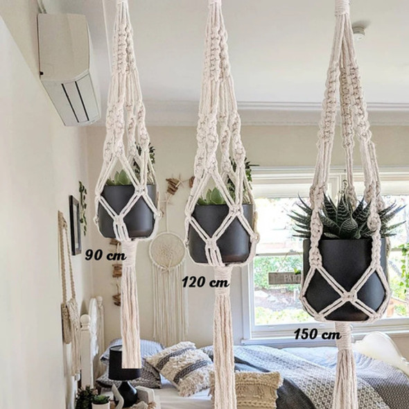 Kit 3 Suporte Rede Para Vasos Plantas Macramê 90/120/150cm 1