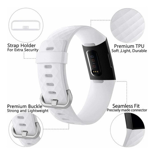 Malla Para Reloj Fitbit Charge 3 Y Charge 3 Se (blanco) 1