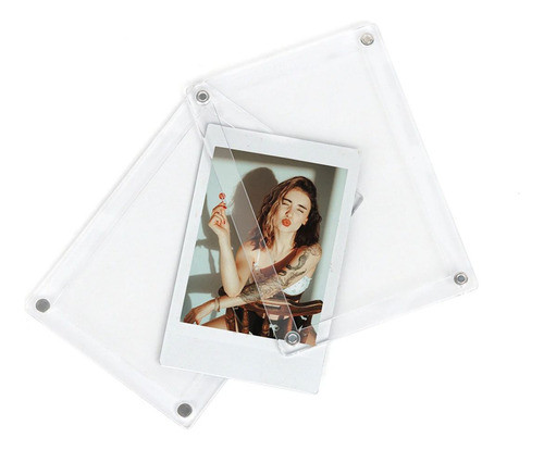 Kit 3x Moldura Transparente Para Fotos De Instax Mini 4 Ímãs 0