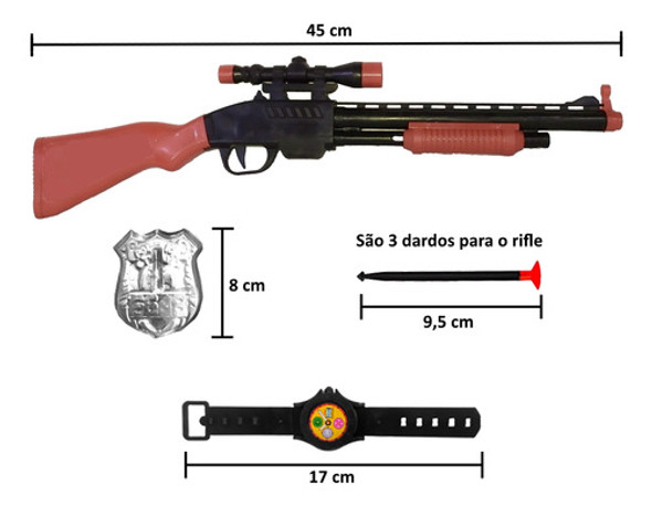 Kit 2 Lançadores De Dardo Espingarda E Pistola Policial Nerf 1