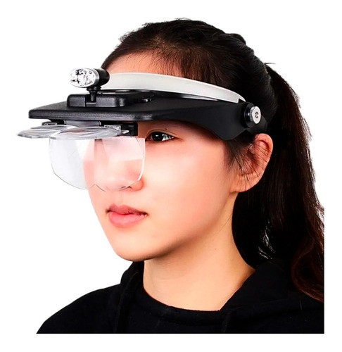 Lentes Lupa 4 Aumentos Luz Led Para Trabajos De Precisión 0