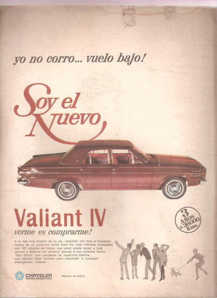 Antigua Publicidad Auto Valiant Iv  Articulo 6 0
