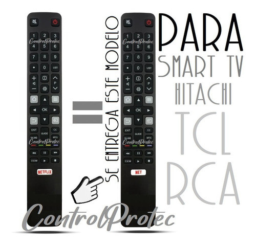 Control Remoto Smart Tv Tcl Rca Hitachi Le32smart14 Netflix 1