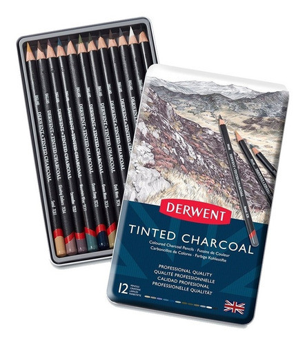 Lata Derwent Tinted Charcoal X 12 Unicos Barrio Norte 0