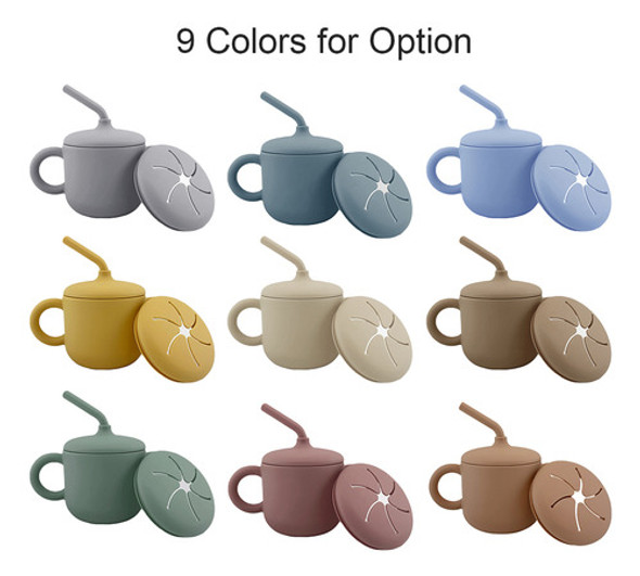 Copos Bebê Com Canudo E Tampa Para Lanche 1