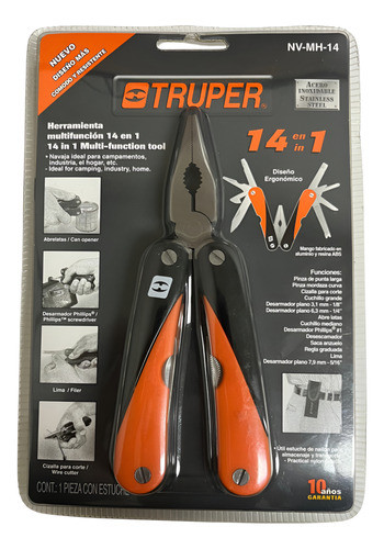 Herramienta Multifunción 14 En 1 Pesca Camping Truper 0