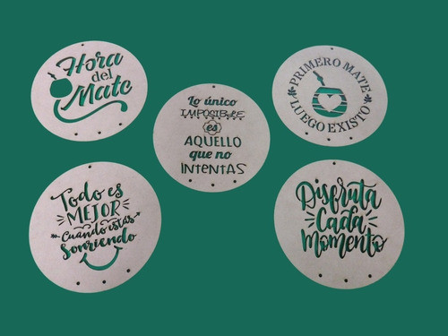 10 Círculo Frase Atrapasueños 14cm Fibrofacil 0