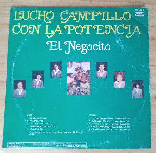 Lucho Campillo Con La Potencia El Negocito Lp Arg / Kktus 1