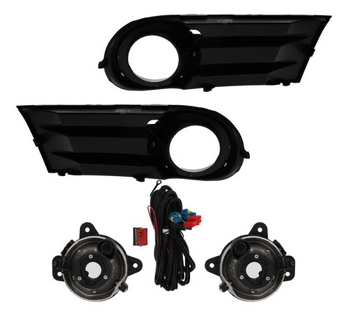Kit Faro Auxiliar Con Rejilla Y Aro Cromado Vw Saveiro 10 11 1