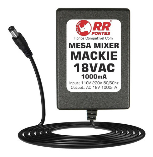 Fonte Carregador Mesa Mackie Mix12fx Mix 12 Fx 18v 1000ma 1