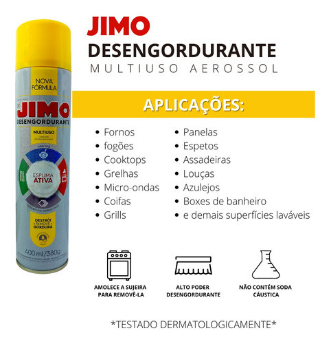 Kit 03 Jimo Desengordurante Multiuso 400ml Espuma Ativa 1