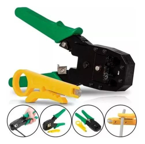 Alicate Crimpar Cabo Rede Rj45 Conectores Desencapador Rede 1