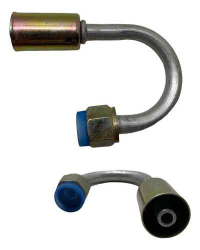 Conexão 180º  6mm Fêmea Oring C/ Clip Alumínio 0