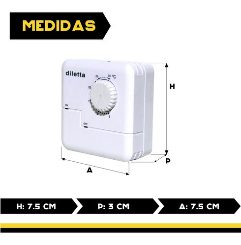 Termostato Ambiente Refrigeración Calefacción Diletta 26005 1
