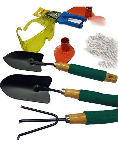 Combo Jardinería Onza Escardillo Tijera Guantes X 9 Unidades 1