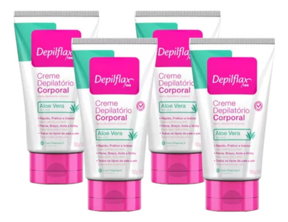 Kit 4 Creme Depilação Corporal Depilflax 100g Perna Braço 0 Kit 4 Creme Depilação Corporal Depilflax 100g Perna Braço 0