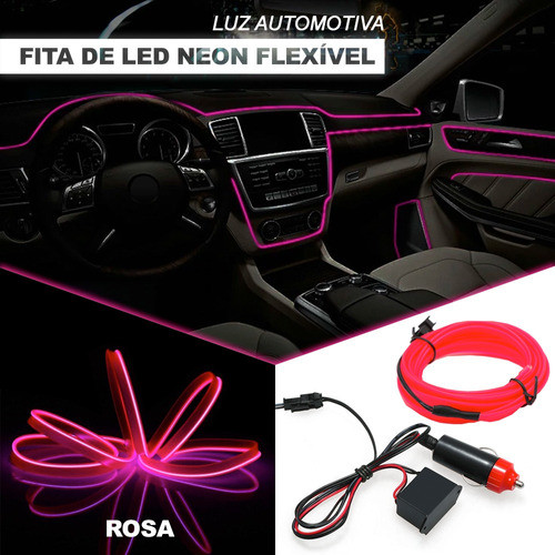 Fita Led Painel New Fiesta 2017 Luz Interna 5m Rosa Pink 0