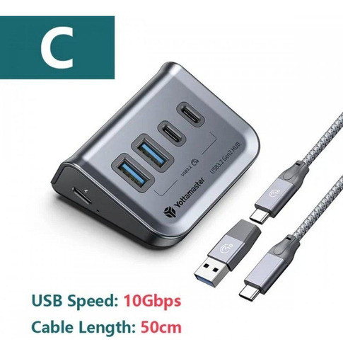 Hub Usb 3.2 2x Usb-a Tipo-c 10gbps Ga1-2a2c-g2 Yottamaster 1