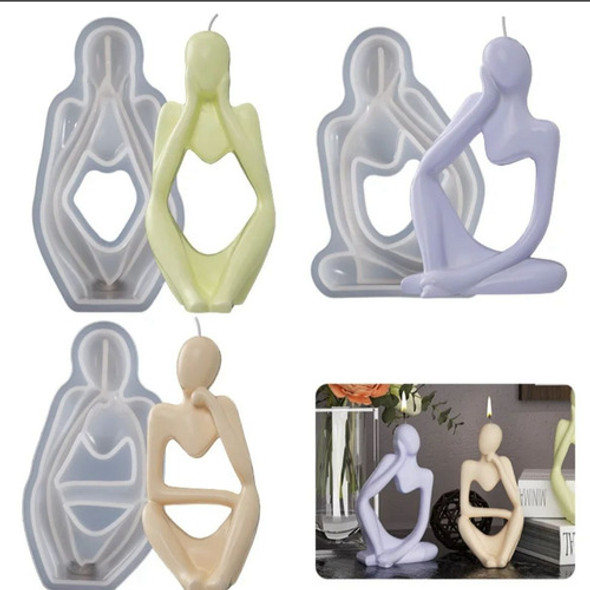 Kit 3 Moldes Silicone Estátuas Decoração Velas Resinas Artes 0