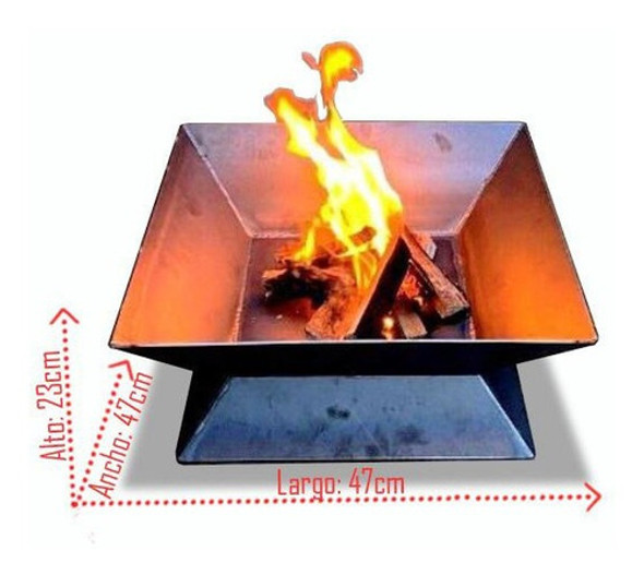Fogonero Brasero Firepit Leñero Deco Cerrado 1