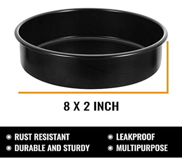 Hiware Juego De 3 Moldes Redondos Para Pasteles De 8 Pulgada 1 Hiware Juego De 3 Moldes Redondos Para Pasteles De 8 Pulgada 1