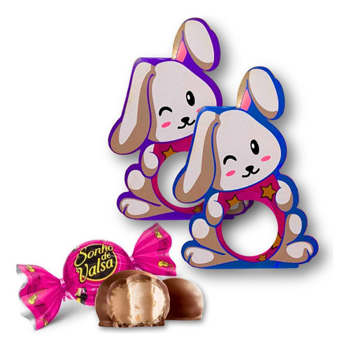 Kit 18 Caixinha Coelho Páscoa Porta Bombom Decoração Enfeite 1