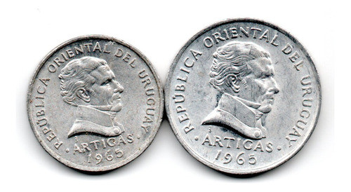 Uruguay Lote 2 Monedas 20 Y 50 Centesimos Año 1965 Km#44-45 1