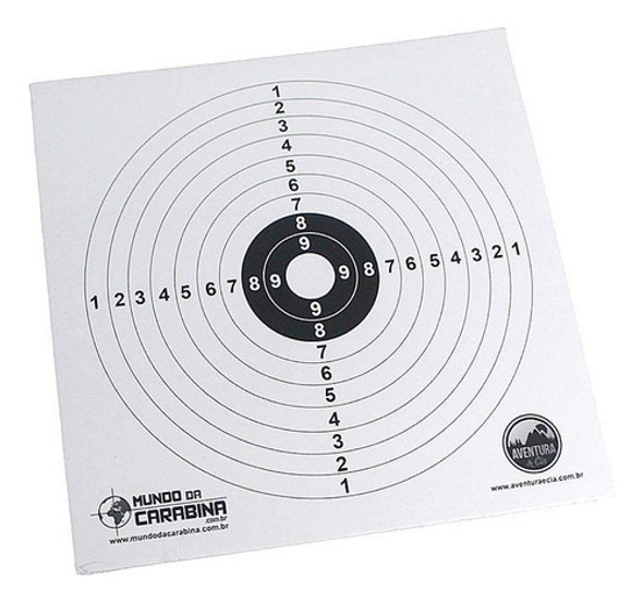 Alvo Descartável Carabinas Pistolas 17x17 Padrão Cbte 50und 1