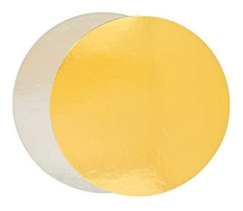 Discos De Cartón Dorado De 28 Cm (x 10 Unidades) 0