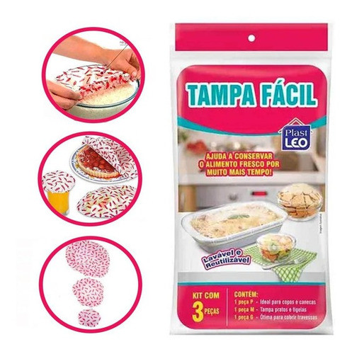 Kit Com 3 Peças Tampa Fácil P/m/g 1