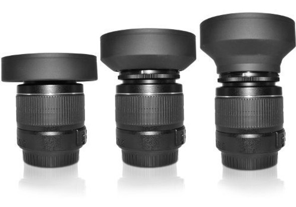 Parasol De Goma 55mm Para Canon, Nikon, Panasonic, Parasol55 0 Parasol De Goma 55mm Para Canon, Nikon, Panasonic, Parasol55 0