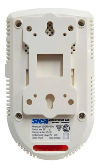 Detector Gas Natural Embasado Sica Alarma Sonora 220v 1