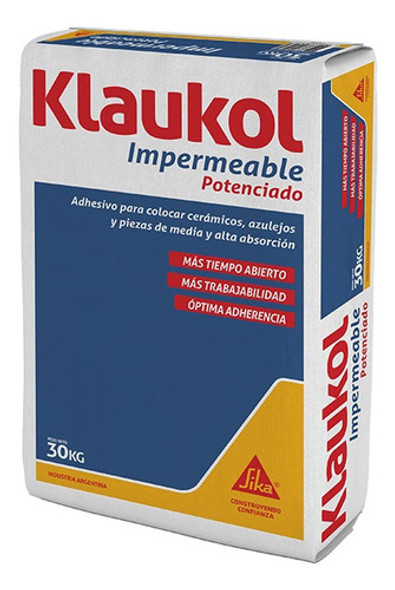 Klaukol Impermeable 30 Kg Pegamento Adhesivo Ceramicas 0