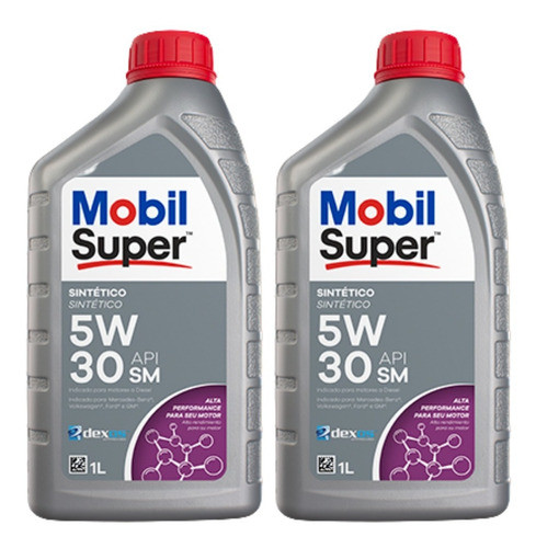 Kit 2 Óleos De Motor 5w30 Sintético Diesel Mobil Super 1