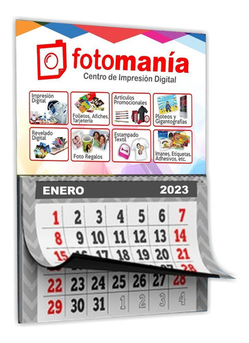 Almanaque 2023 Block Mensual Con Imán 9x12cms X100 Unidades 0