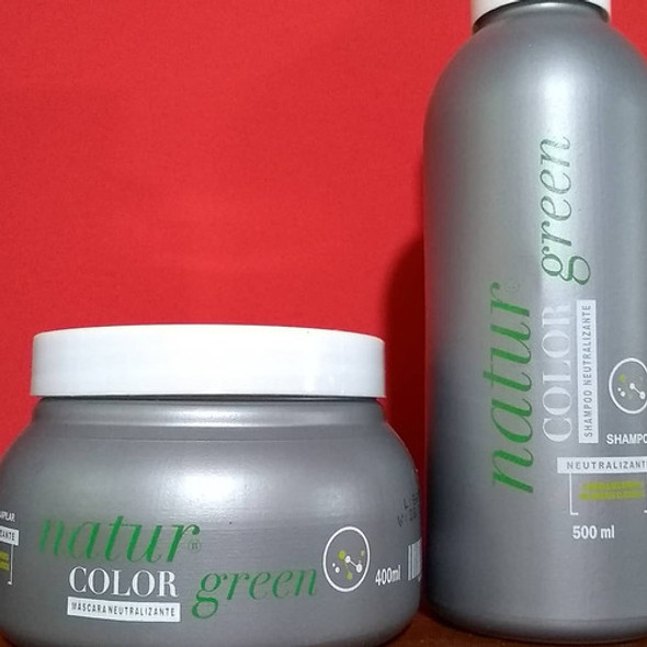 Máscara Neutralizante Cabello Gris Natur Color Green 400gr 1