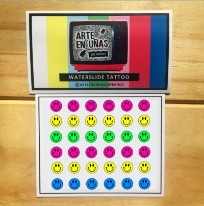 Stickers Uñas Decals Tattoos Nail Art Smile Face Pack X 3 1