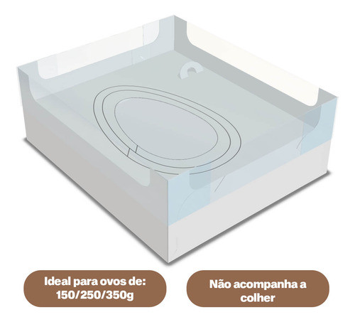 Caixa Ovo De Colher 3 Em 1 150/250/350g Branco C/10 4360 1