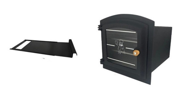 Forno Ferro Fundido Pequeno Aço Frente De Vidro + Registro 0