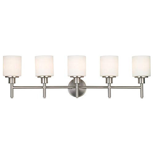 Mueble De Diseño 556225 Aubrey 5 Luz Vanidad Luz, Níquel Sat 0