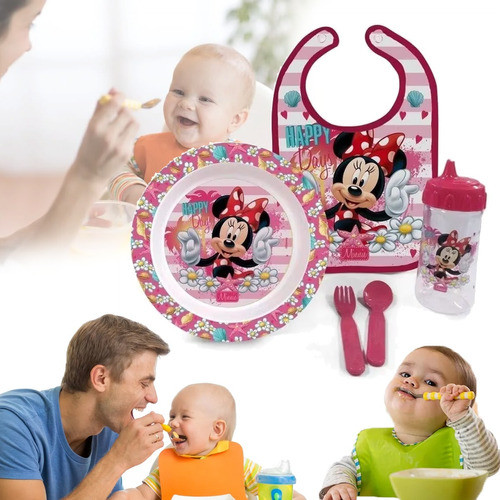 Kit Oficial A Hora Da Papinha Minnie Com Babador Babygo 1