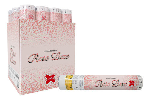 Kit 2 Lança Confetes Rose Gold Luxo Festa Revelação 0