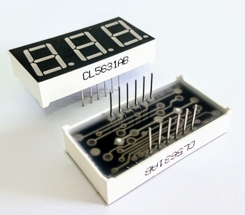 5pçs Display 7 Segmentos 3 Dígitos 0,56 Pol. Azul Catodo 1