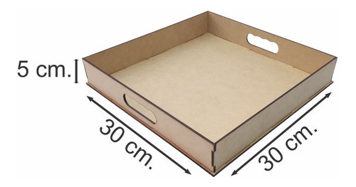 Bandeja 30x30 Pack 10 Unid. Desayuno Regalo Mdf - Fibrofacil 1