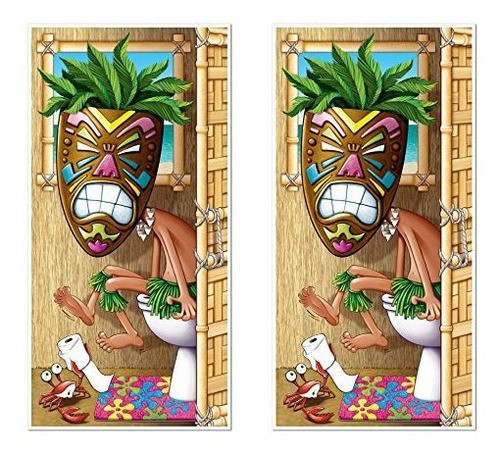Beistle S57318az2 2 Piezas Tiki Man Baño Puerta Cubre 30 X 0