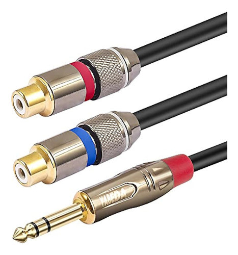 Yabeda Cable Divisor En Y De 1/4 A Doble Rca Hembra, Conecto 1