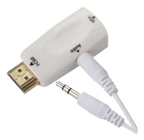 Adaptador Hdmi To Vga Mas Audio Pendrive Blanco Kubo 0